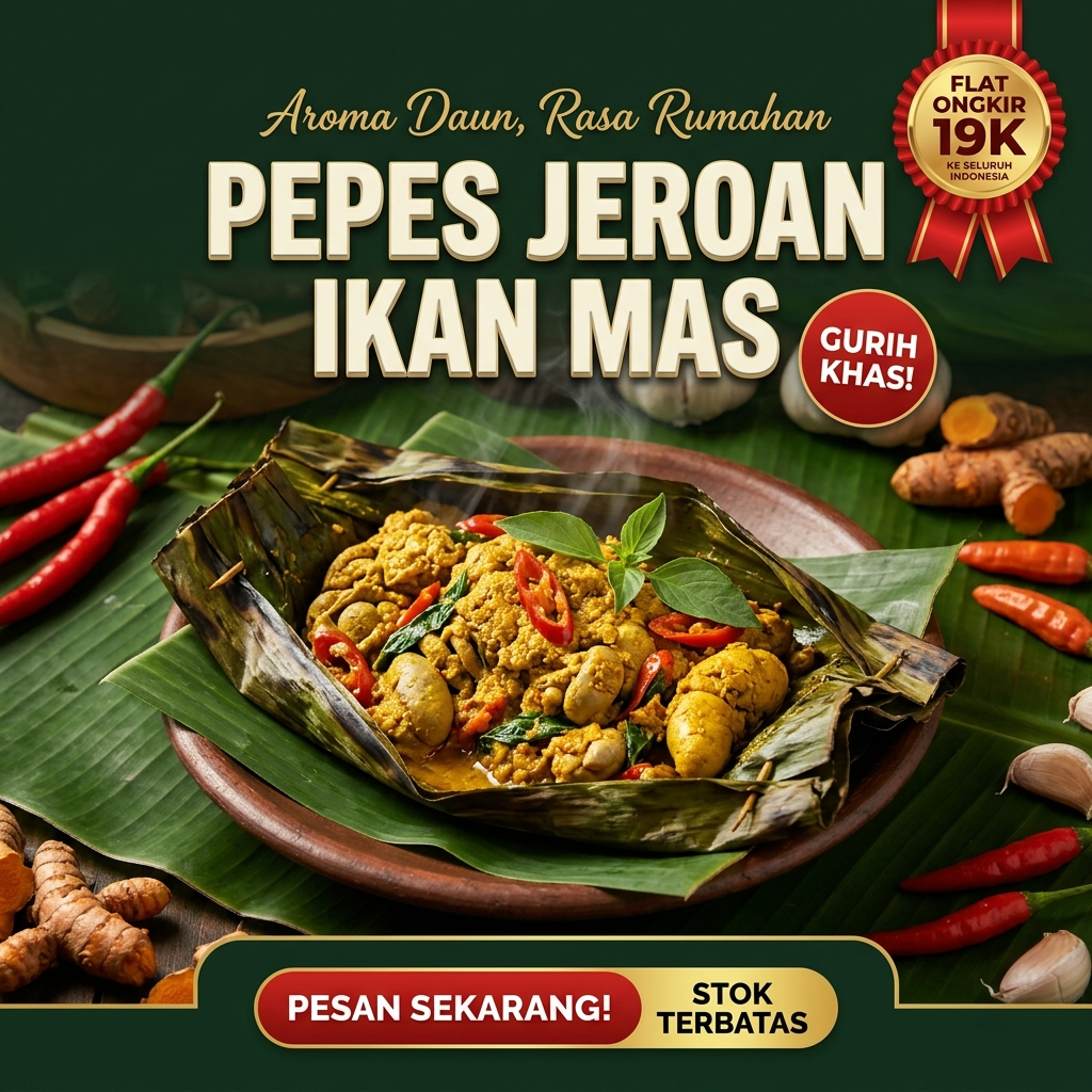 Pepes Jeroan Ikan Mas